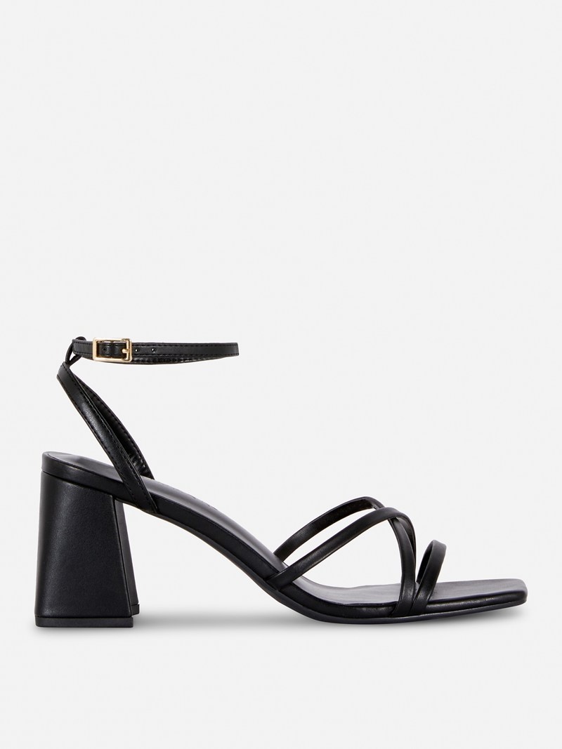 Tacones Primark Cross Correa Block Sandals Mujer Negras | 1649XNEQJ