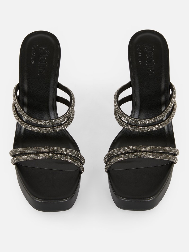 Tacones Primark Rita Ora Embellished Plataforma Mules Mujer Negras | 7108YQDPN