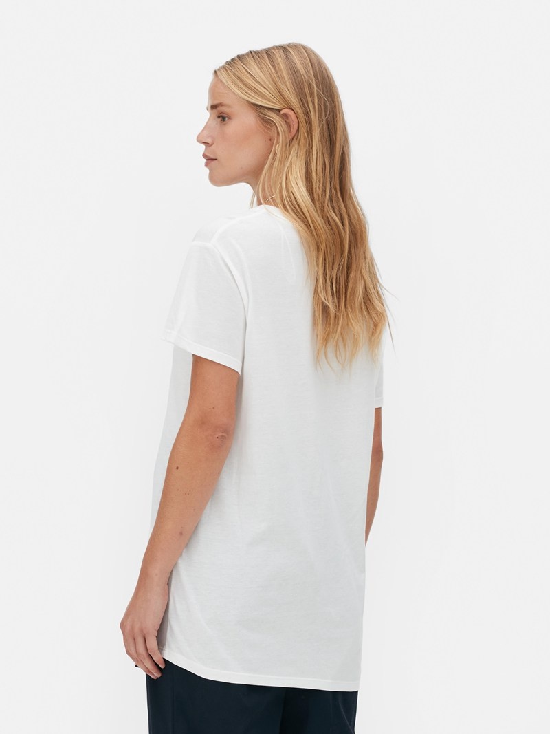 Tops Primark Algodon Blend VNeck Mujer Blancas | 7108BQXOI