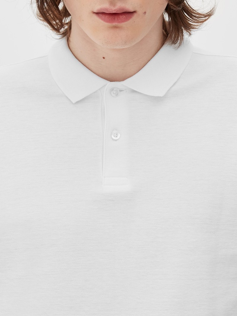 Tops Primark Algodon Piqué Polo Hombre Blancas | 2963AELHW