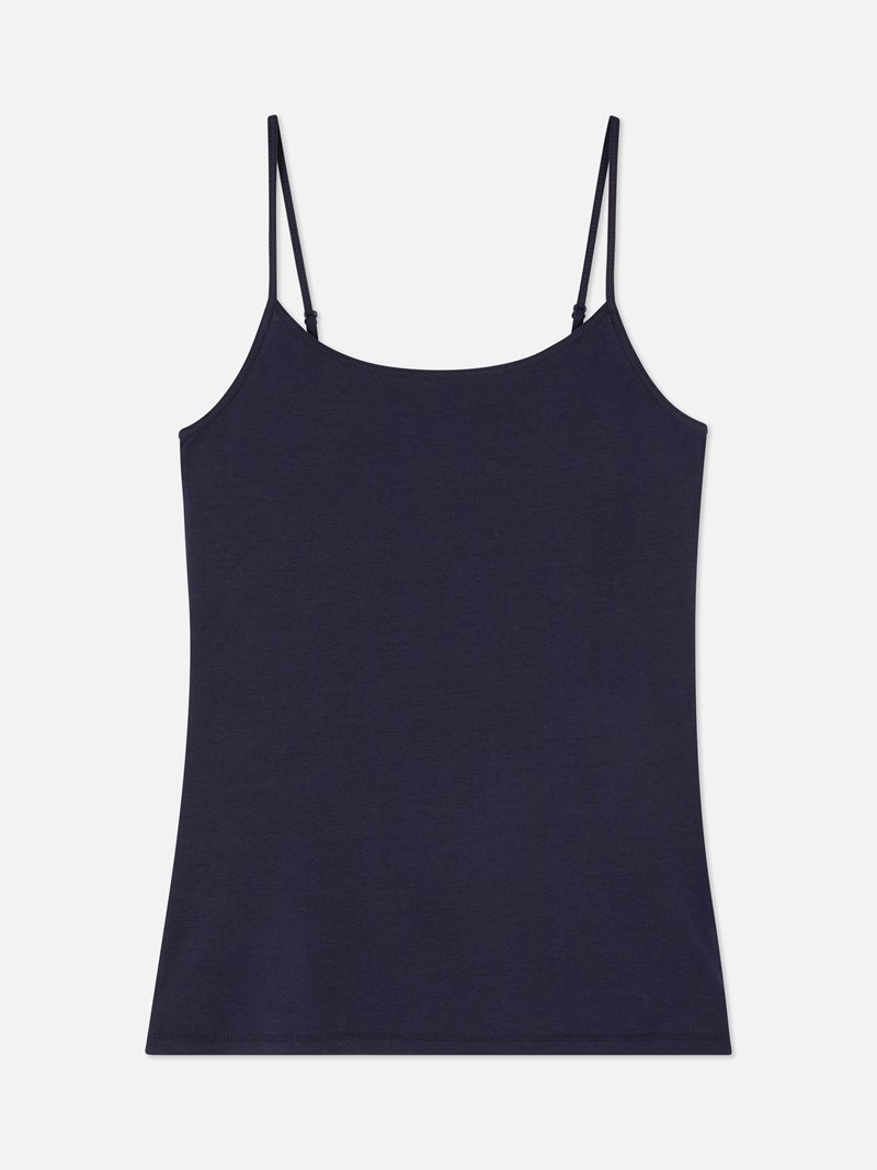 Tops Primark Algodon Stretch Tank Mujer Azul Marino | 4615TZPMC