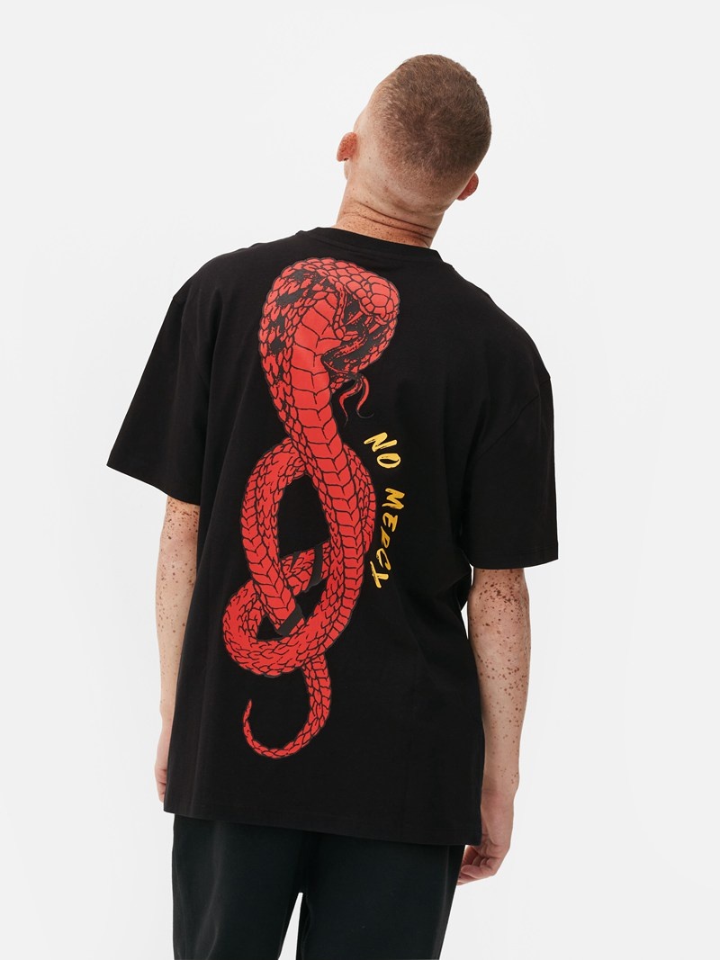 Tops Primark Cobra Kai No Mercy Hombre Negras | 8206FJZMD