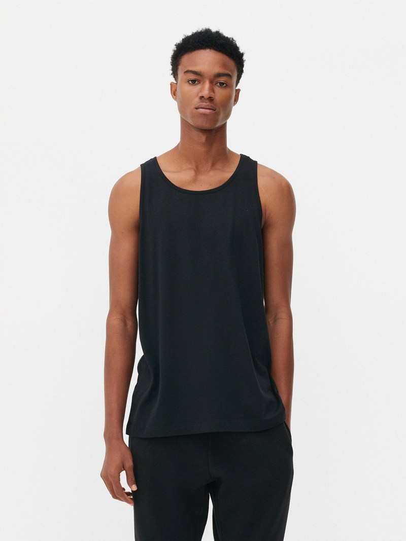 Tops Primark Crew Neck Tank Hombre Negras | 9617YFXIP