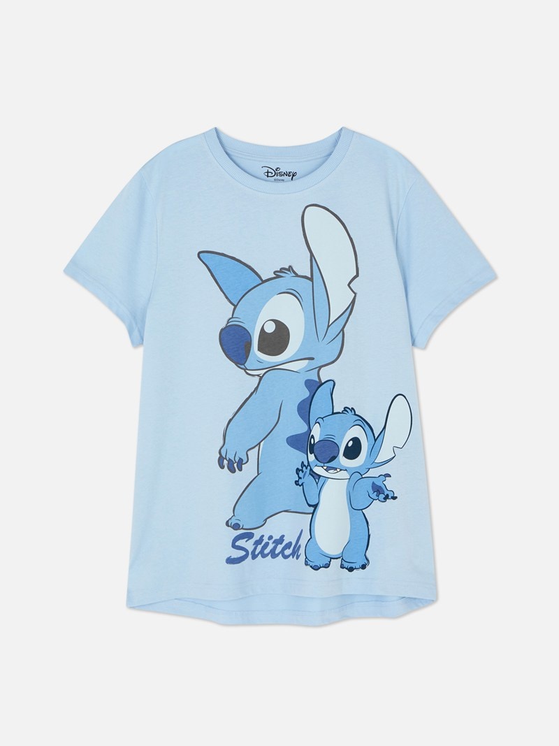 Tops Primark Disney's Lilo and Stitch Printed Mujer Azules | 3651IJMGF