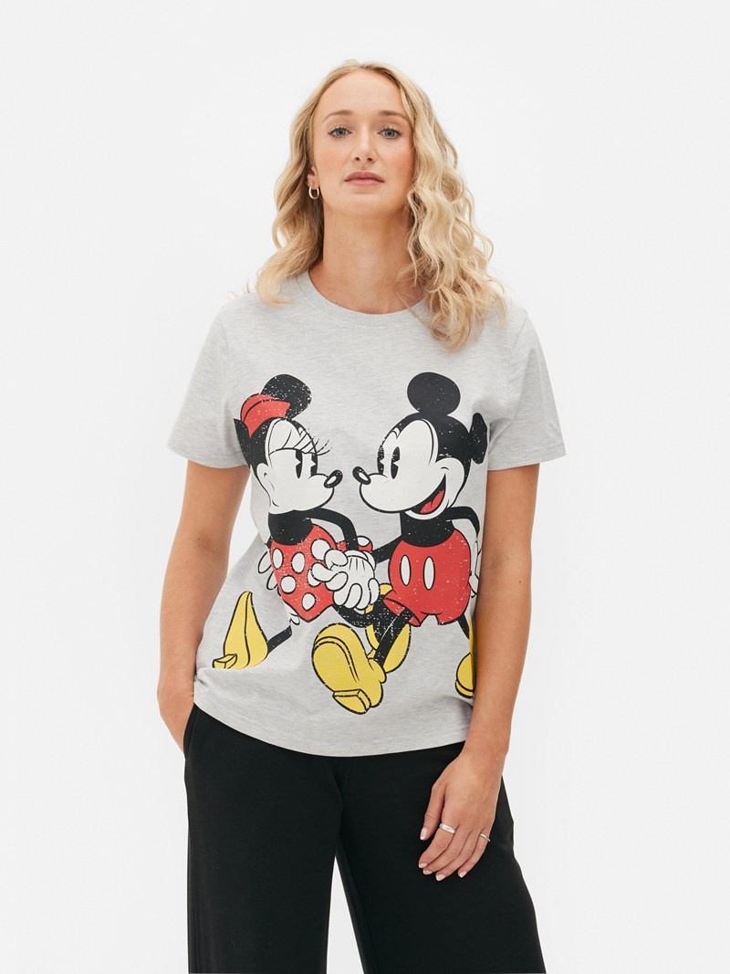 Tops Primark Disney’s Mickey Mouse and Minnie Mouse Mujer Gris | 6098BDYFL