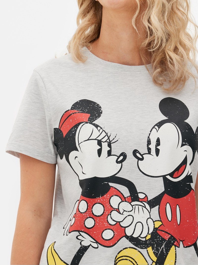 Tops Primark Disney’s Mickey Mouse and Minnie Mouse Mujer Gris | 6098BDYFL