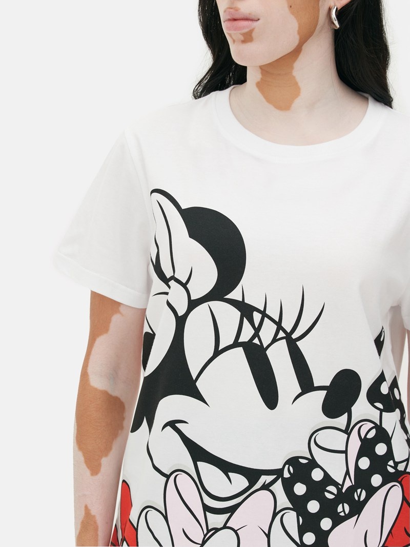 Tops Primark Disney’s Minnie Mouse Printed Mujer Blancas | 8615NEKWQ