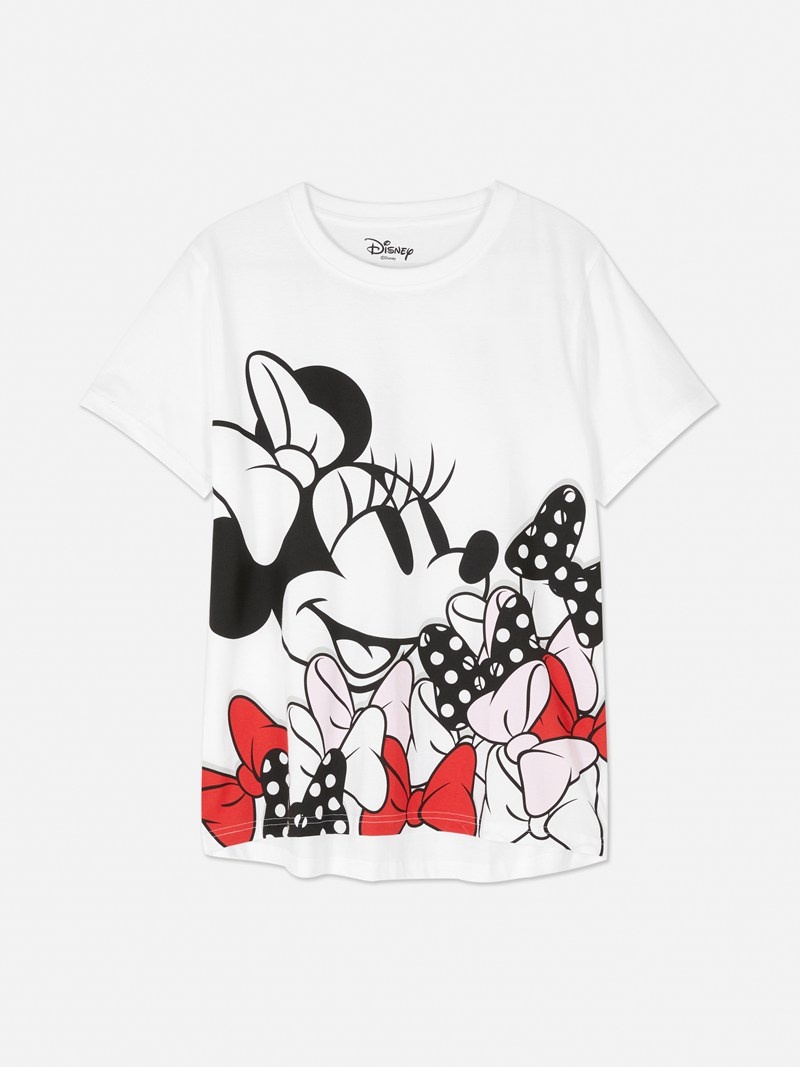 Tops Primark Disney’s Minnie Mouse Printed Mujer Blancas | 8615NEKWQ