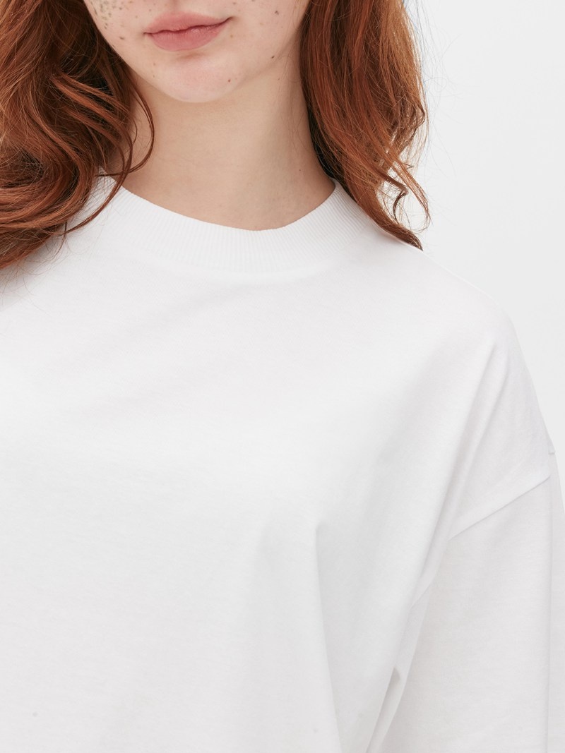 Tops Primark Essential Boxy Mujer Blancas | 1362IAZHP