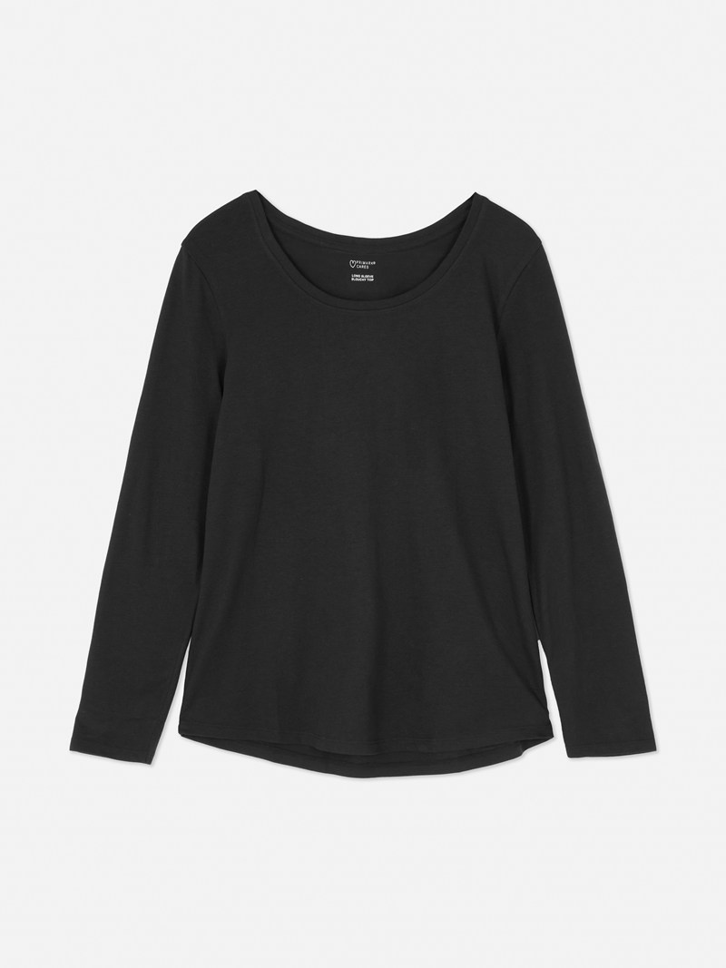 Tops Primark Essential Long Sleeve Mujer Negras | 1458ERUJO