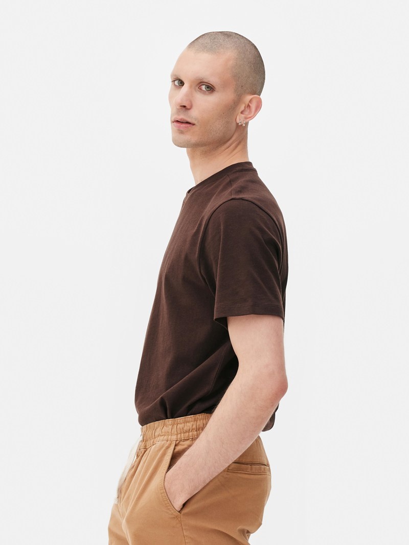 Tops Primark Essential Plain Hombre Marrones | 9267LAYUW