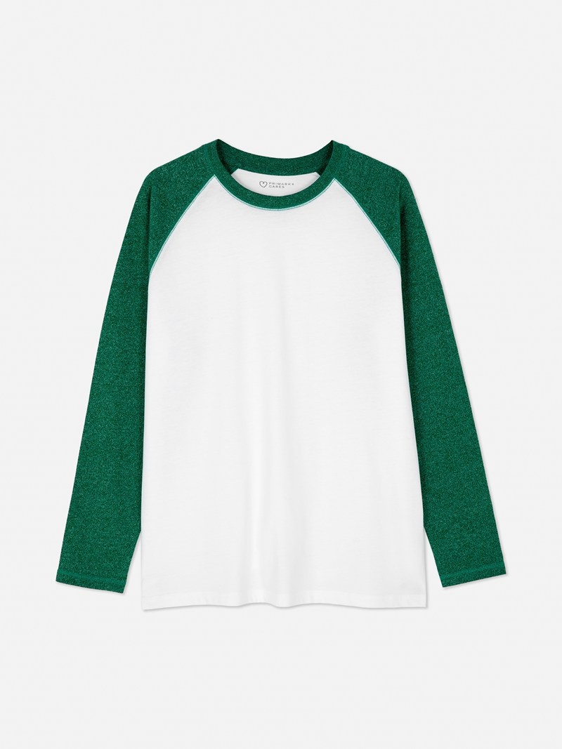 Tops Primark Long Sleeve Baseball Hombre Verde | 5812DUSWC