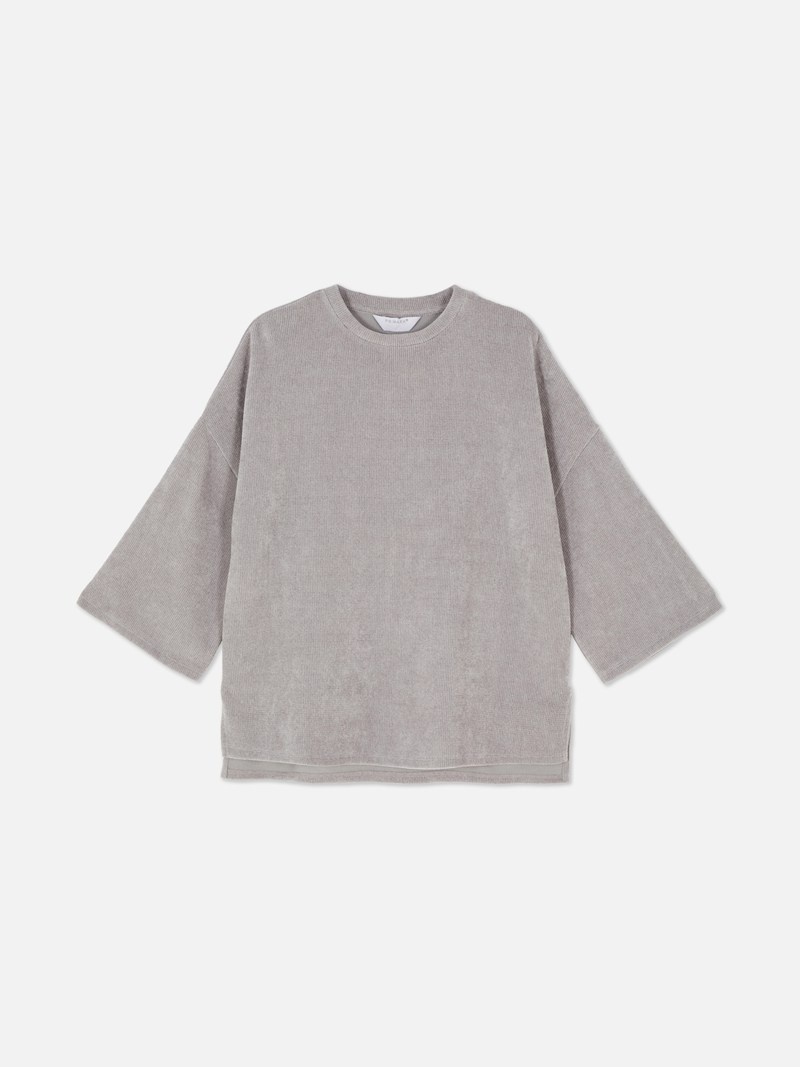 Tops Primark Long Sleeve Chenille Mujer Gris | 5798DYOCV