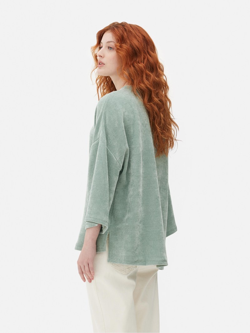 Tops Primark Long Sleeve Chenille Mujer Verde Oliva | 9284LKJVD