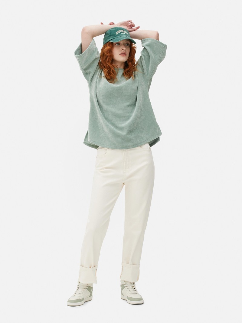 Tops Primark Long Sleeve Chenille Mujer Verde Oliva | 9284LKJVD