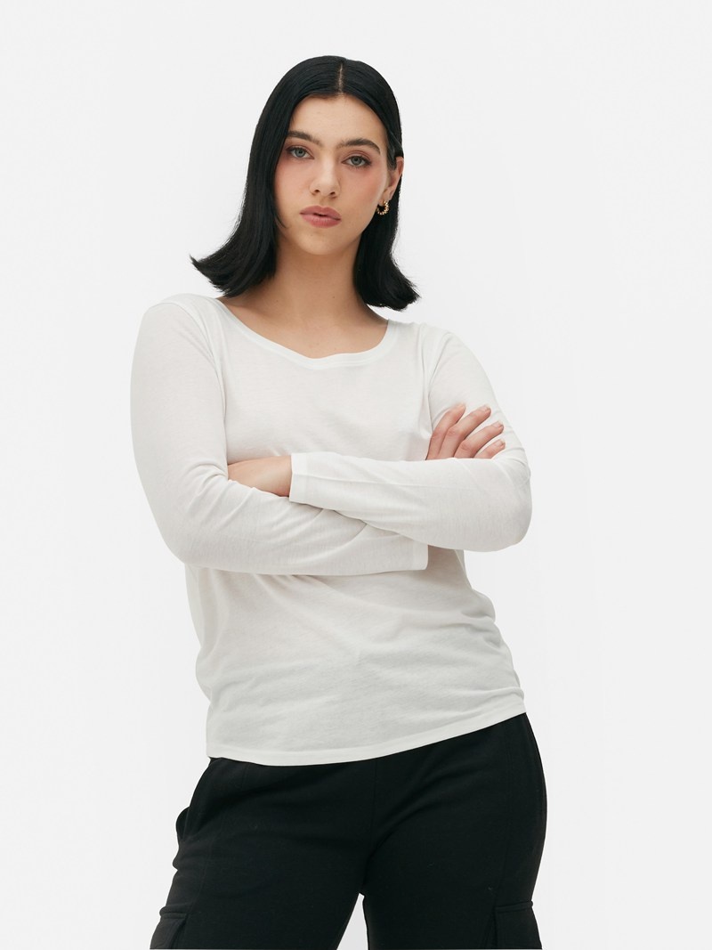 Tops Primark Long Sleeve Slouchy Mujer Blancas | 6579KUTQR