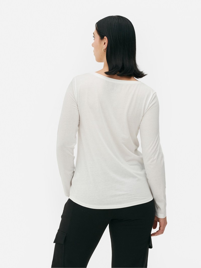 Tops Primark Long Sleeve Slouchy Mujer Blancas | 6579KUTQR