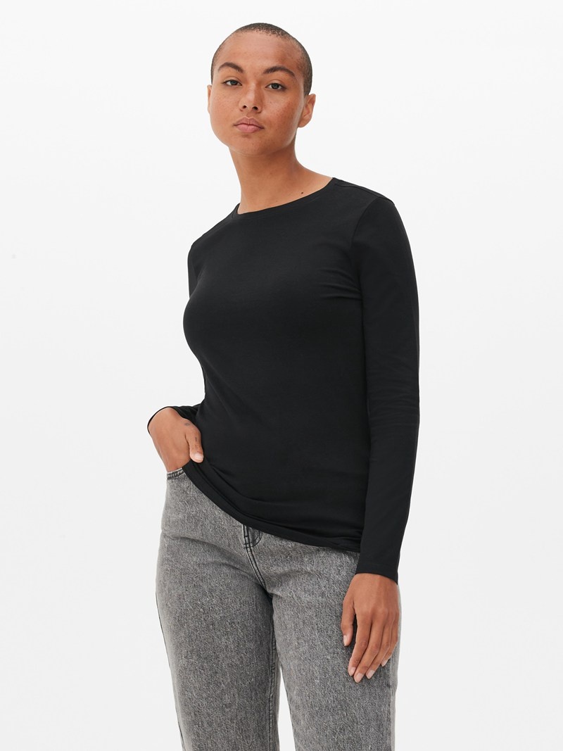 Tops Primark Long Sleeve Stretch Mujer Negras | 2564PESCW