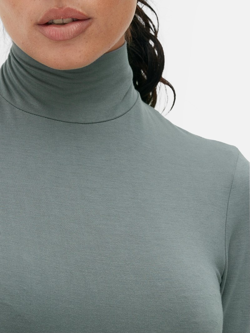 Tops Primark Long Sleeve Turtleneck Mujer Gris | 4351BHQTC