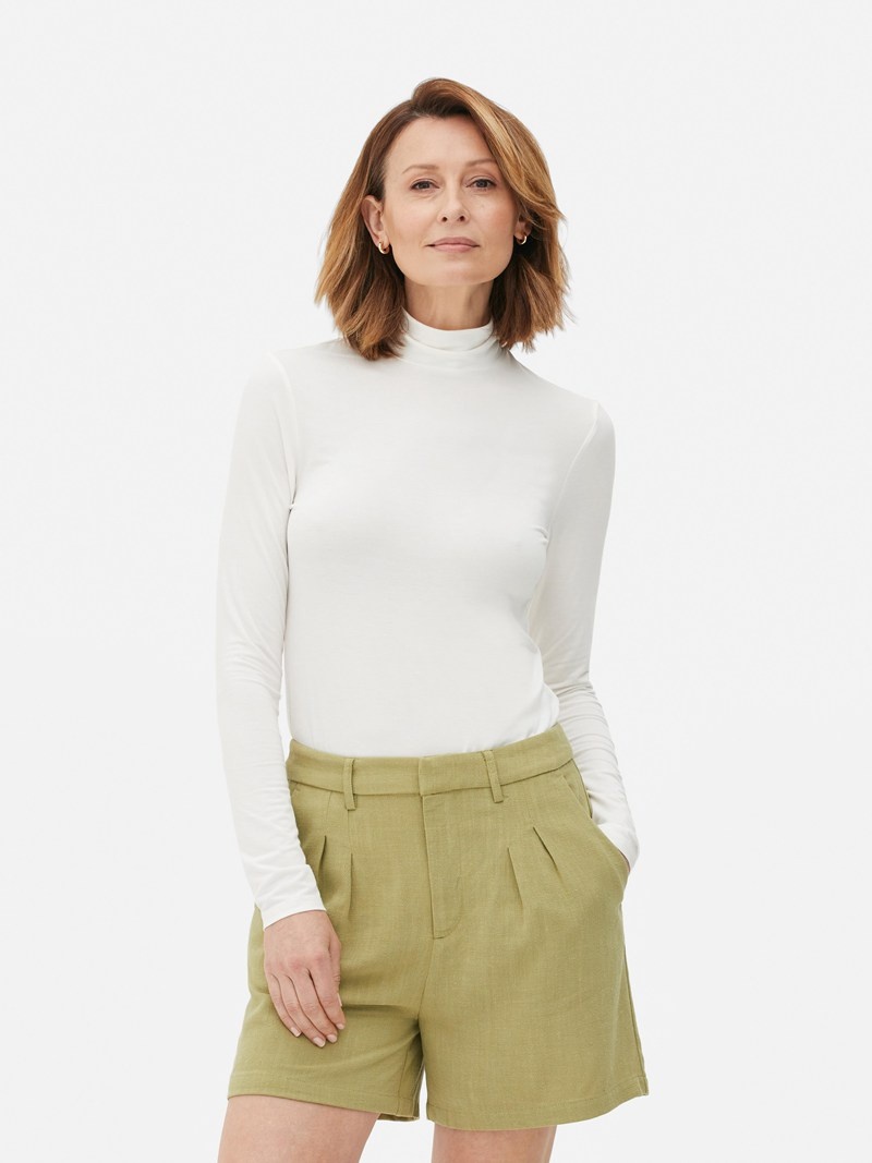 Tops Primark Long Sleeve Turtleneck Mujer Blancas | 6708KJNHF