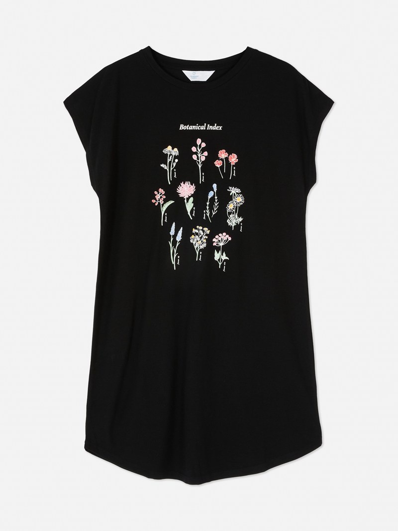 Tops Primark Longline Printed Mujer Negras | 3580CFZJK