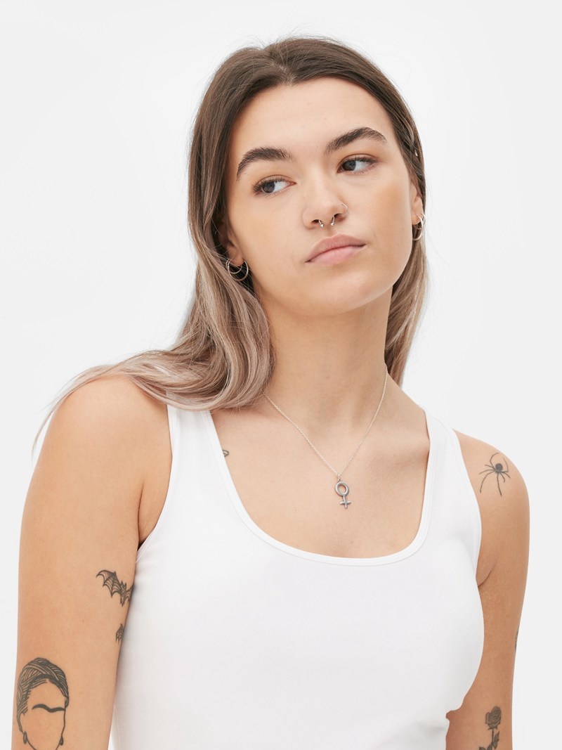 Tops Primark Longline Stretch Tank Mujer Blancas | 0178TNKLI