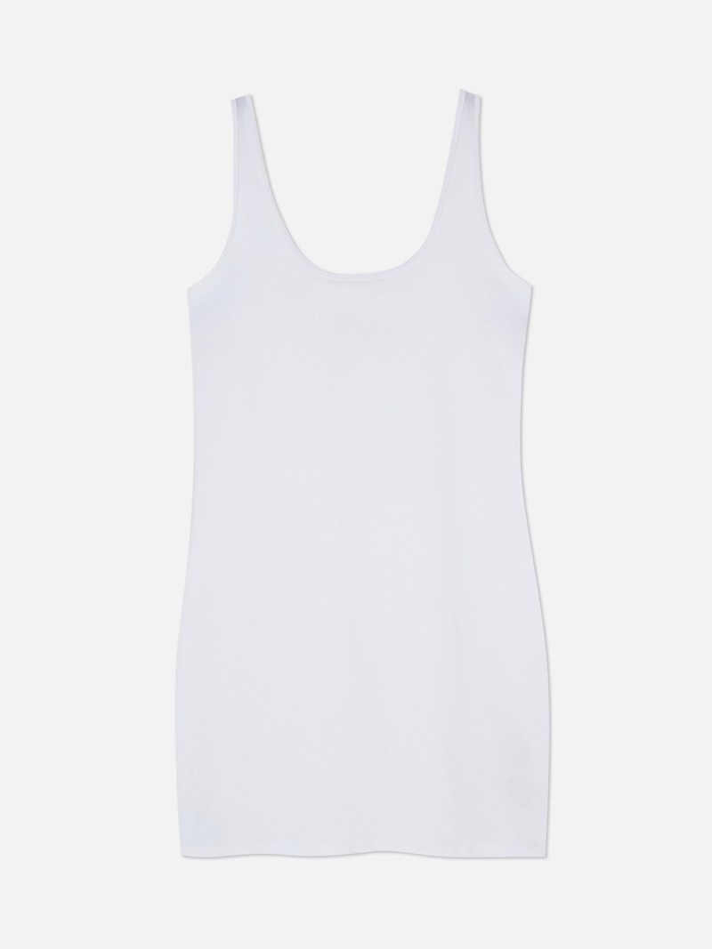 Tops Primark Longline Stretch Tank Mujer Blancas | 0178TNKLI