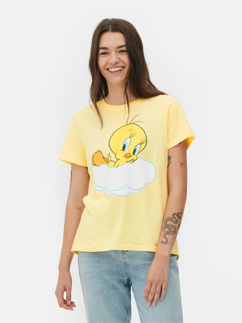 Tops Primark Looney Tunes Tweety Pie Mujer Amarillo | 0678CPEFU