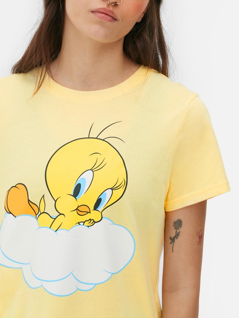 Tops Primark Looney Tunes Tweety Pie Mujer Amarillo | 0678CPEFU