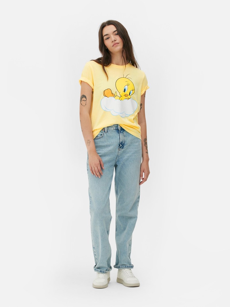 Tops Primark Looney Tunes Tweety Pie Mujer Amarillo | 0678CPEFU