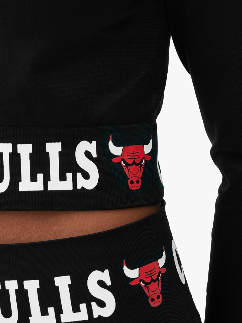 Tops Primark NBA Chicago Bulls Crop Mujer Negras | 5286WJQVY