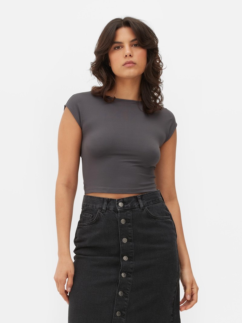 Tops Primark Open Back Mujer Gris | 3068IFKDR