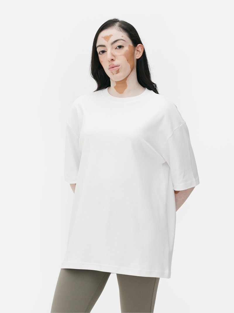 Tops Primark Oversized Essential Jersey Mujer Blancas | 8462JFLIM