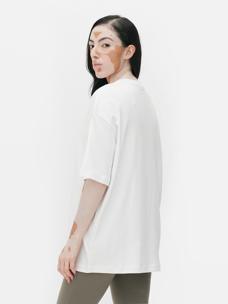 Tops Primark Oversized Essential Jersey Mujer Blancas | 8462JFLIM