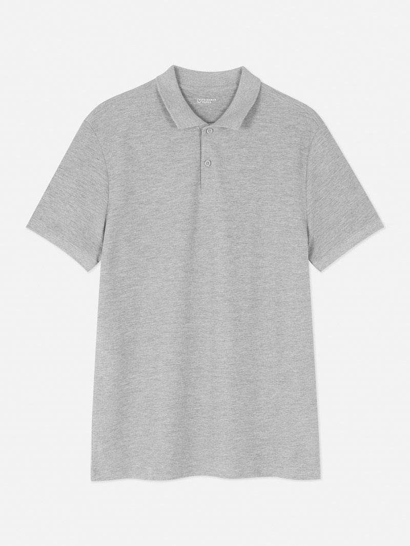 Tops Primark Piqué Polo Hombre Gris | 6593WDRKQ