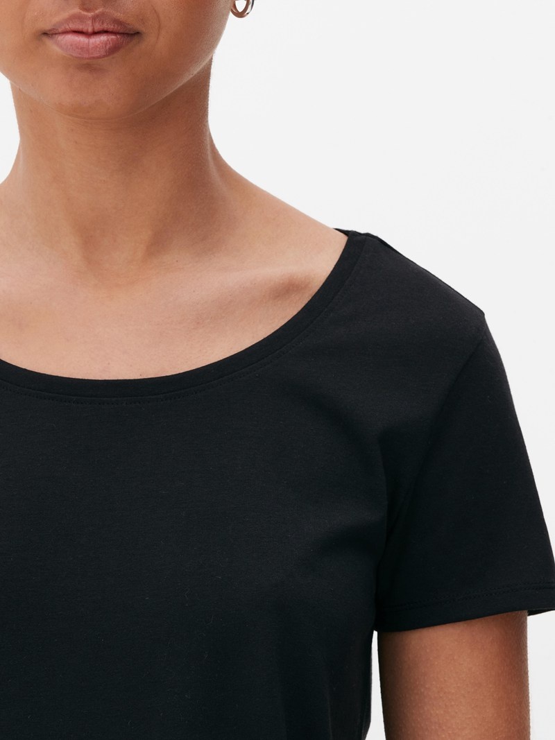 Tops Primark Poly/Algodon Jersey Mujer Negras | 6978ZPAKG