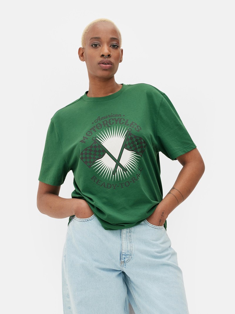 Tops Primark Racer Flags Hombre Verde | 1482VWMOG