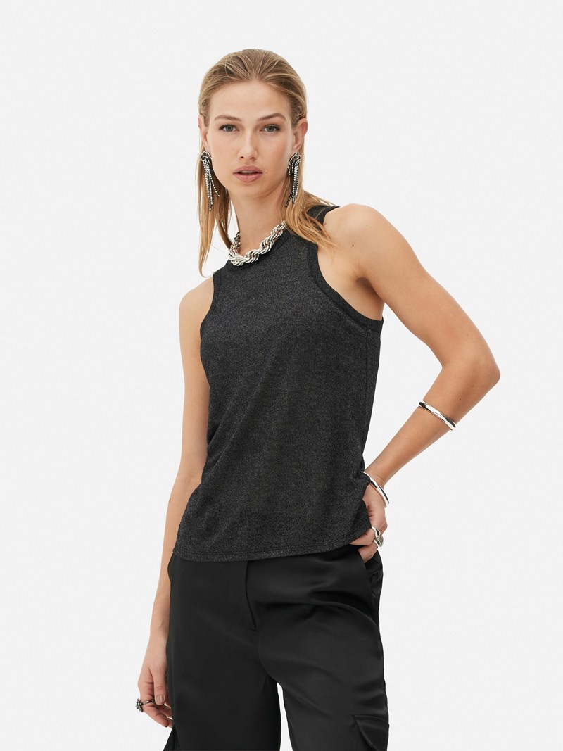 Tops Primark Rita Ora Metallic Racer Back Tank Mujer Negras | 7428DFKIP