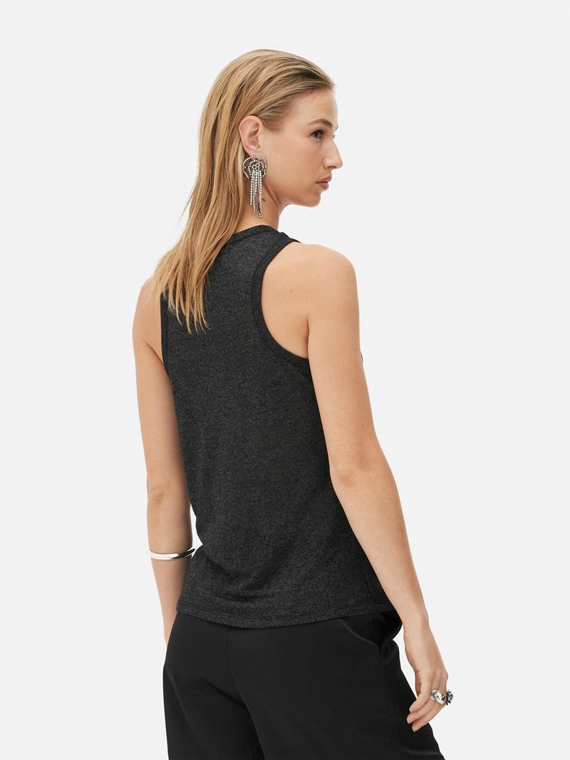 Tops Primark Rita Ora Metallic Racer Back Tank Mujer Negras | 7428DFKIP