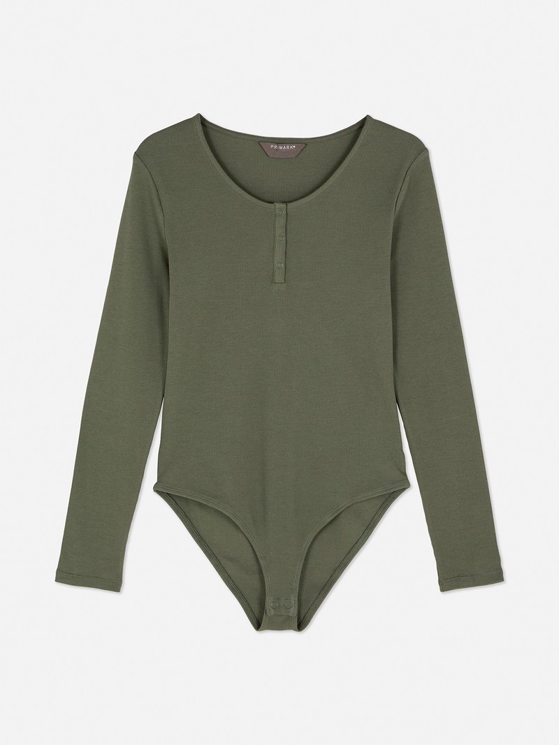 Tops Primark Scoop Neck Bodysuit Mujer Verde Oliva | 5210HKGVU