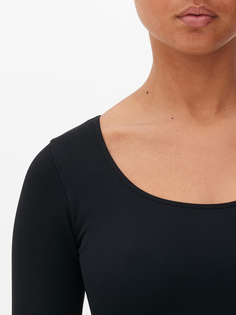 Tops Primark Scoop Neck Cropped Mujer Negras | 7246TPMYW