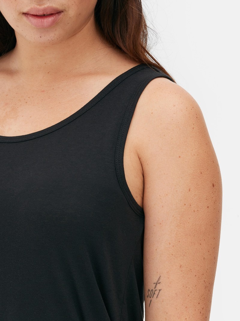 Tops Primark Scoop Neck Tank Mujer Negras | 7183NEMIJ