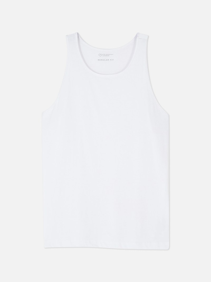 Tops Primark Sin Manga Jersey Tank Hombre Blancas | 0951JWMID