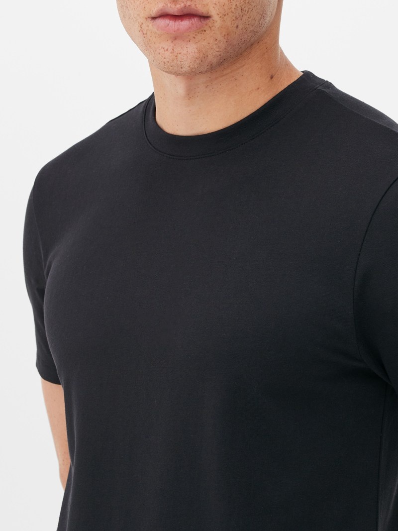 Tops Primark Sleeve Regular Fit Hombre Negras | 8439QRSJL