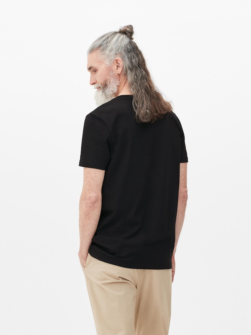 Tops Primark Sleeve VNeck Hombre Negras | 8659HMRTU