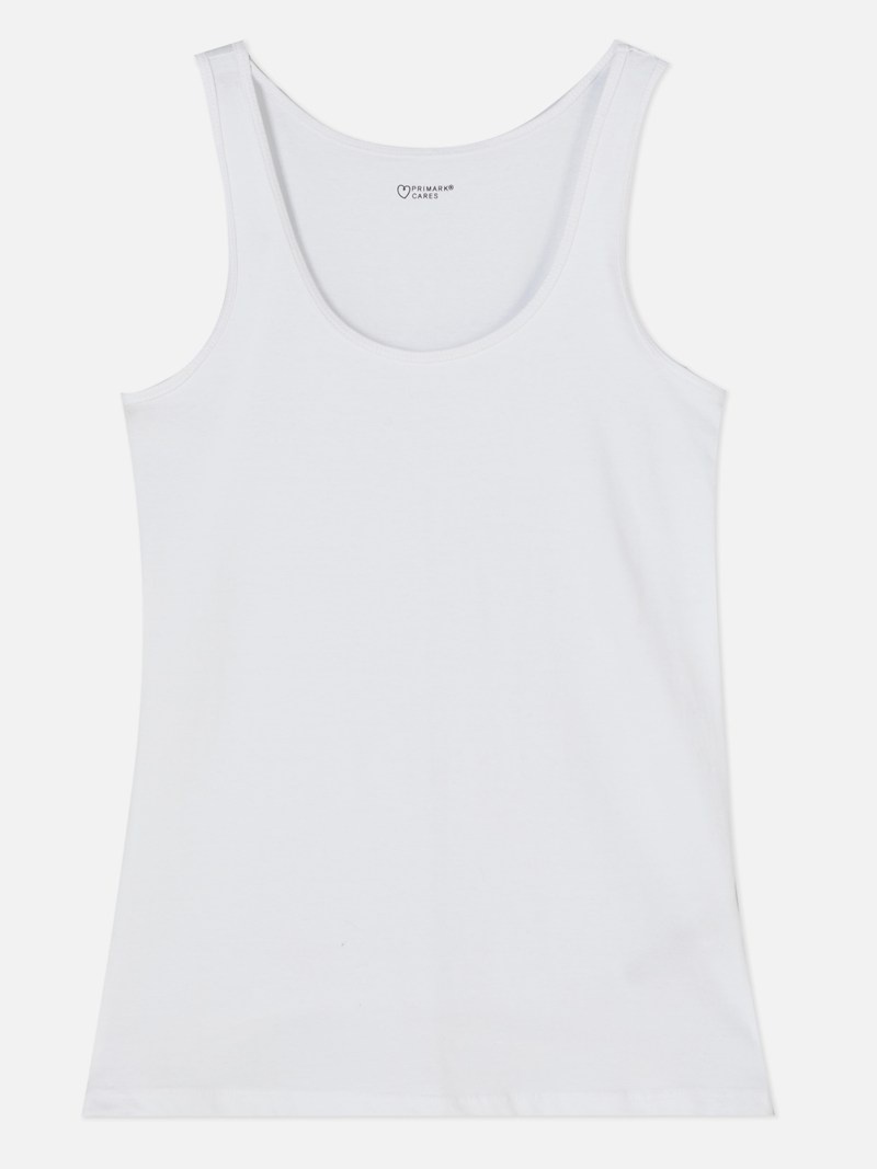 Tops Primark Stretch Algodon Tank Mujer Blancas | 1387SADZY