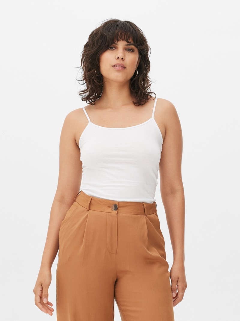 Tops Primark Stretch Cami Mujer Blancas | 9327HBQRL