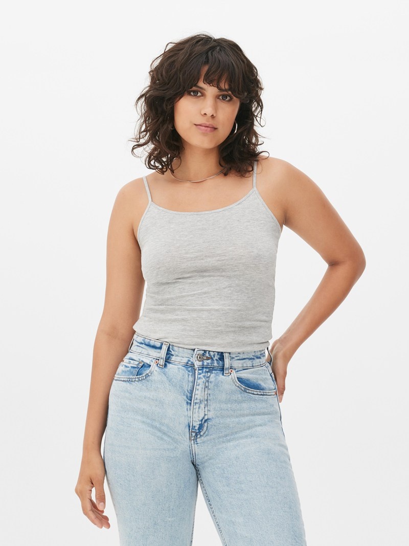 Tops Primark Stretch Cami Mujer Gris | 9783DIGRM