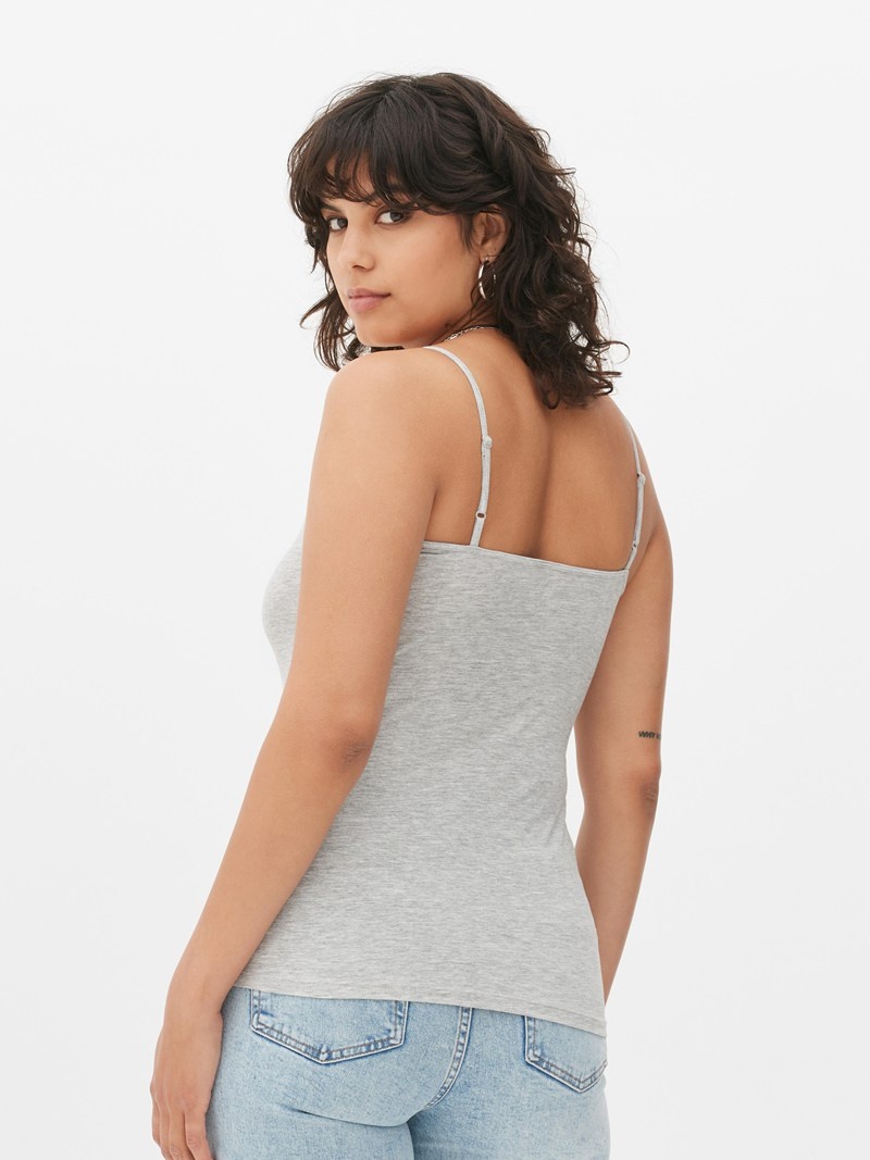 Tops Primark Stretch Cami Mujer Gris | 9783DIGRM