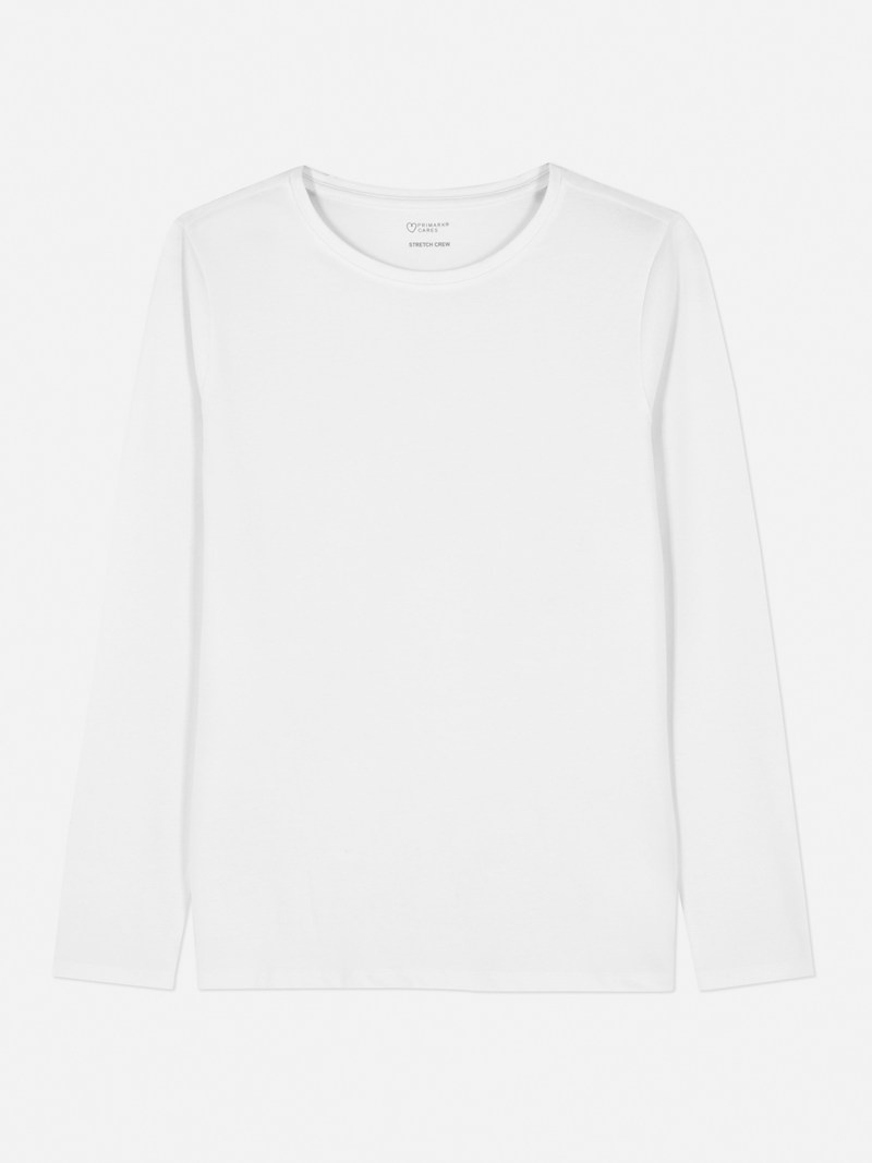 Tops Primark Stretch Crew Neck Mujer Blancas | 2510KCUQA